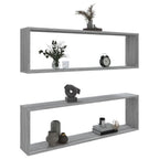 Mensole Cubo Muro 2pz Grigio Sonoma 100x15x30 Legno Multistrato