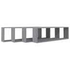 Mensole Cubo Muro 4pz Grigio Sonoma 100x15x30 Legno Multistrato