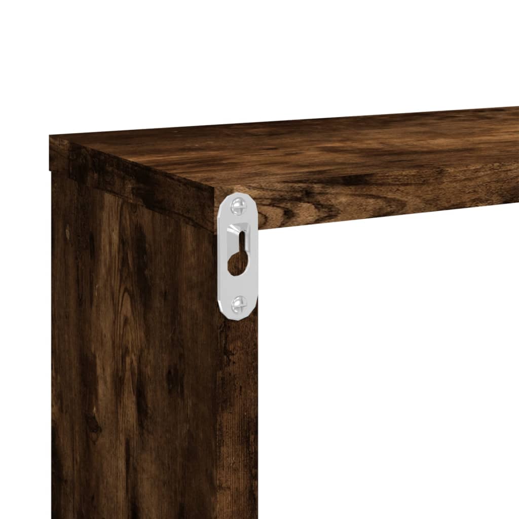Mensole Muro Cubo 4 Rovere Fumo 80x15x26,5cm Legno Multistrato