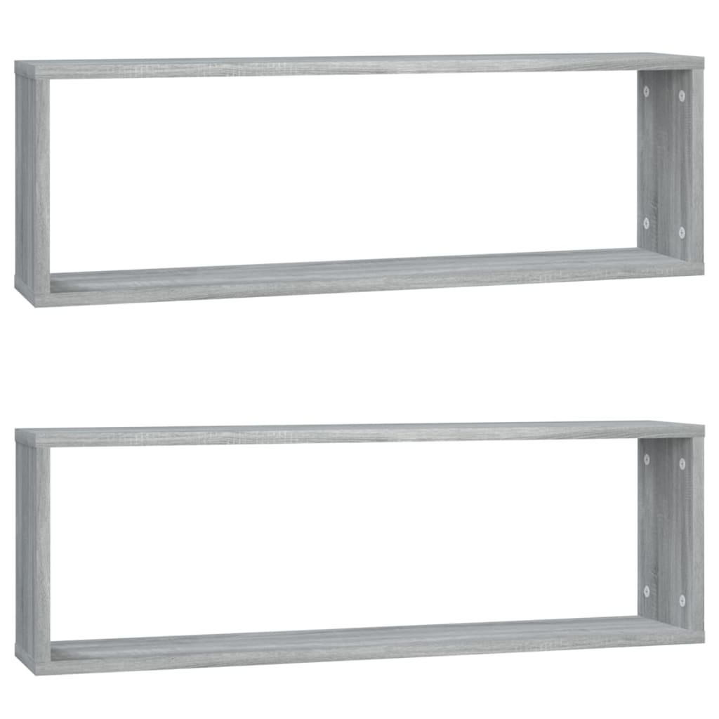 Mensole Cubo Muro 2 Grigio Sonoma 80x15x26,5 Legno Multistrato