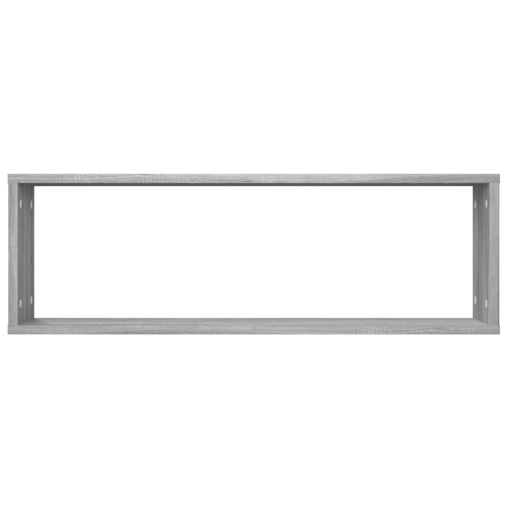 Mensole Cubo Muro 2 Grigio Sonoma 80x15x26,5 Legno Multistrato
