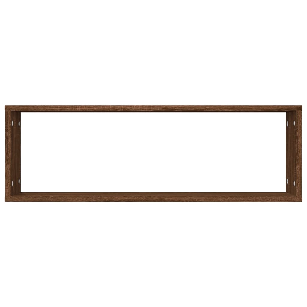 Mensole Muro Cubo 4 Rovere Marrone 80x15x26,5 Legno Multistrato