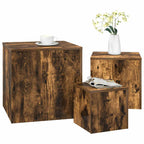 Credenze 3 pz Rovere Fumo in Legno Multistrato