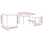 Credenze 3 pz Rovere Fumo in Legno Multistrato