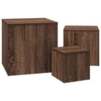 Credenze 3 pz Rovere Marrone in Legno Multistrato