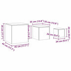 Credenze 3 pz Rovere Marrone in Legno Multistrato