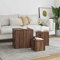 Credenze 3 pz Rovere Marrone in Legno Multistrato