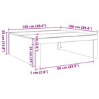 Tavolino Salotto Grigio Sonoma 100x100x35 cm Legno Multistrato