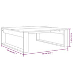 Tavolino da Salotto Rovere Fumo 100x100x35 cm Legno Multistrato