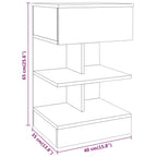 Comodino Grigio Sonoma 40x35x65 cm in Legno Multistrato