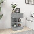 Comodino Grigio Sonoma 40x35x65 cm in Legno Multistrato