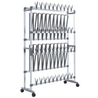 Scarpiera con Ruote Argento 89x27x120 cm