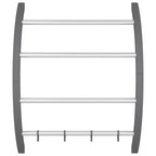 Portasciugamani con Ganci Argento 56x16x72 cm Alluminio