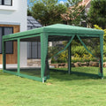 Tenda per Feste con 6 Pareti Laterali in Rete Verde 3x6 m HDPE