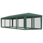 Tenda per Feste con 10 Pareti Laterali in Rete Verde 3x12m HDPE