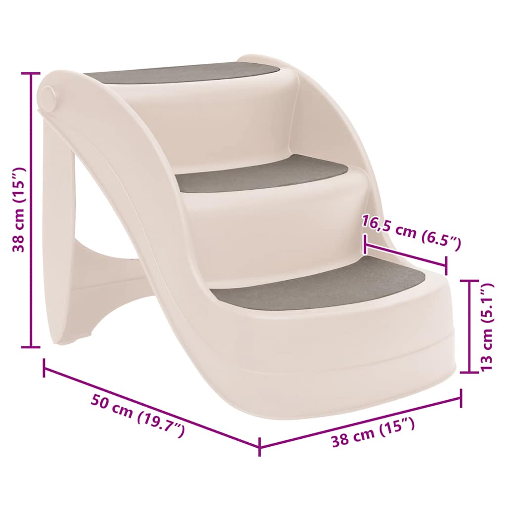 Scala per Cani Pieghevole con 3 Gradini 50x38x38 cm in Plastica