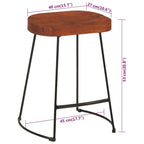 Sgabelli da Bar Gavin 2 pz 45x38x53 cm Legno Massello di Mango