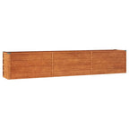 Letto Rialzato da Giardino Ruggine 240x40x45 cm Acciaio Corten