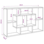 Mensola a Muro Grigio Cemento 85x16x52,5cm in Legno Multistrato