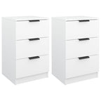 Comodini 2 pz Bianchi 40x36x65 cm