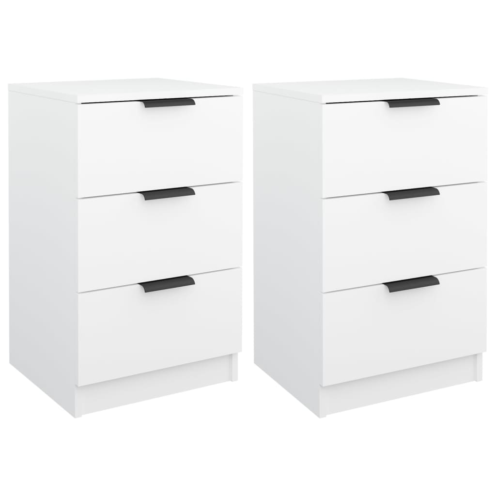 Comodini 2 pz Bianchi 40x36x65 cm