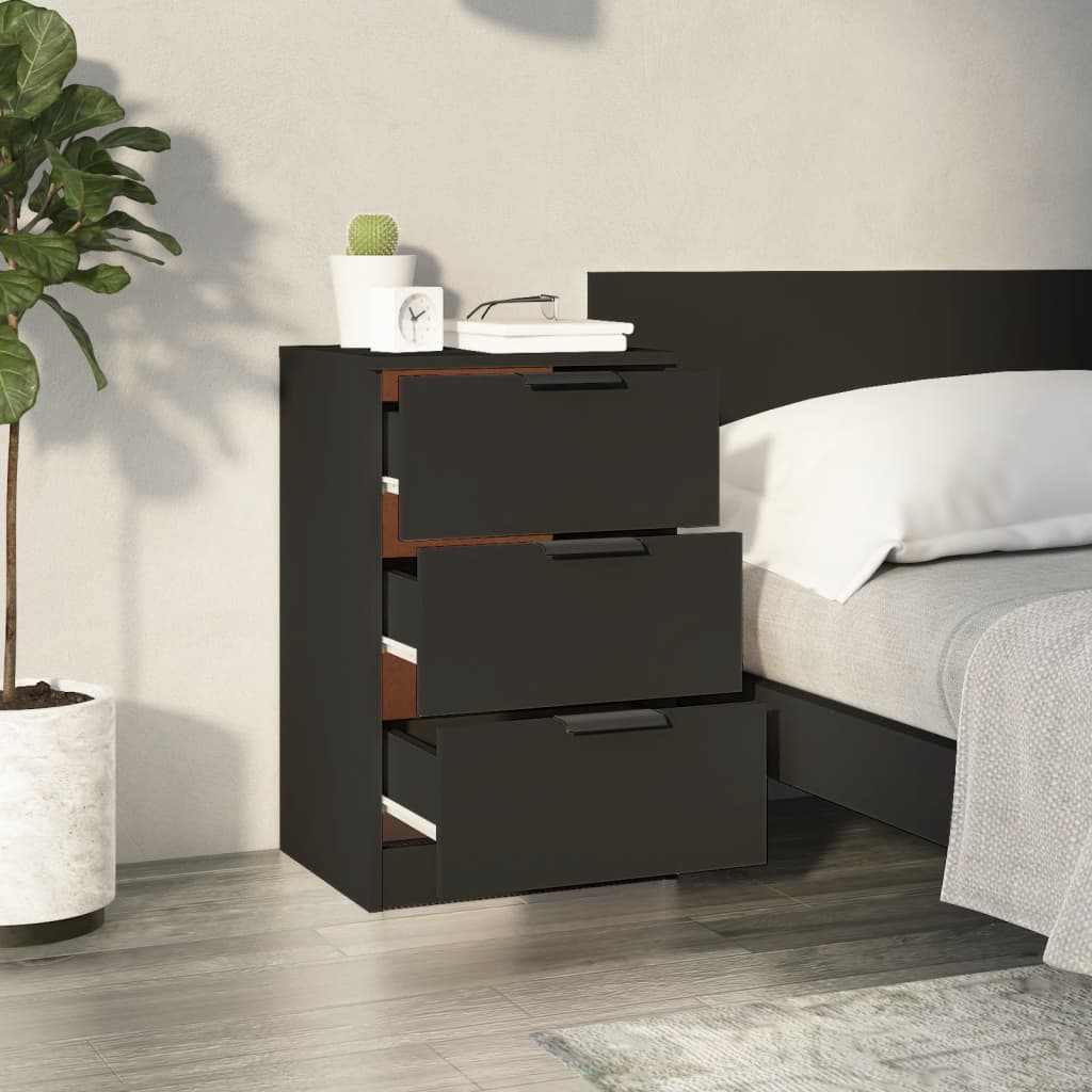 Comodini 2 pz Neri 40x36x65 cm