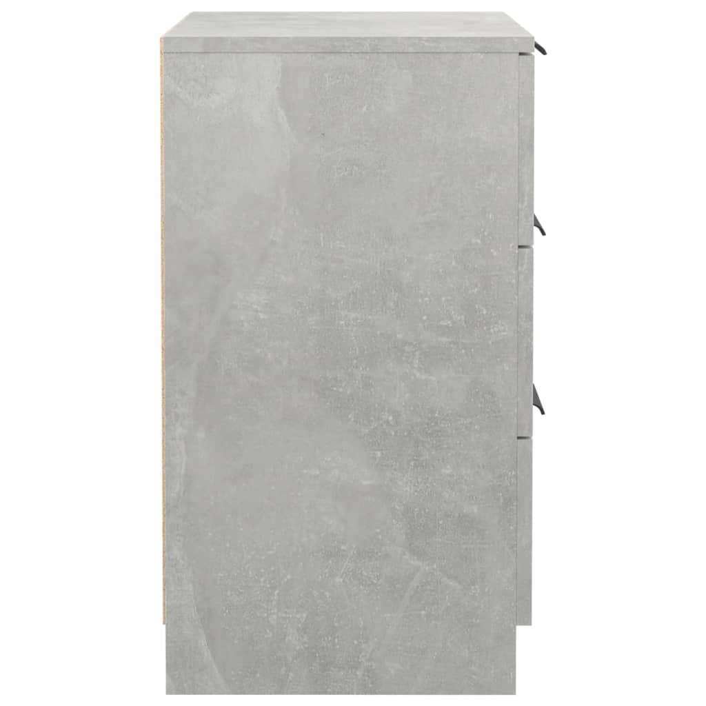 Comodini 2 pz Grigio Cemento 40x36x65 cm