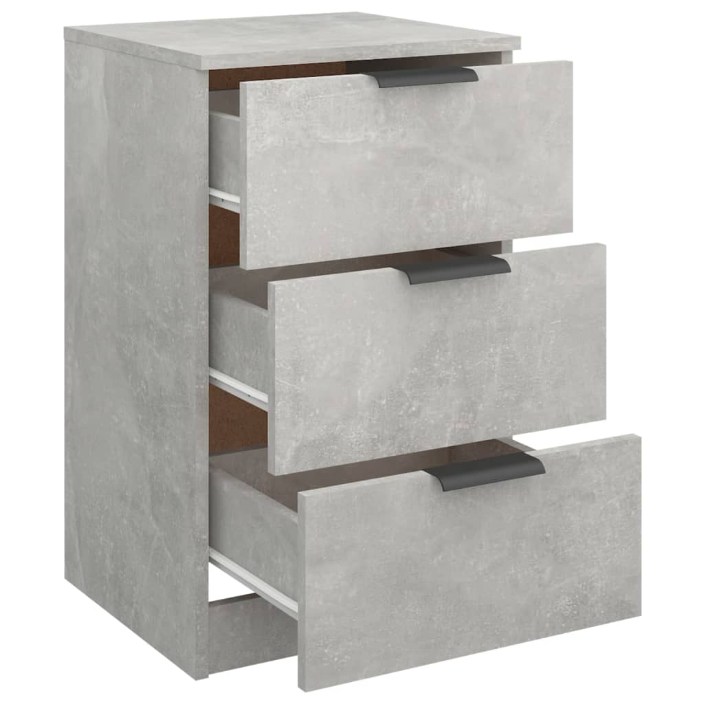 Comodini 2 pz Grigio Cemento 40x36x65 cm