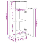 Armadio da Bagno Bianco 32x33,5x90 cm in Legno Multistrato
