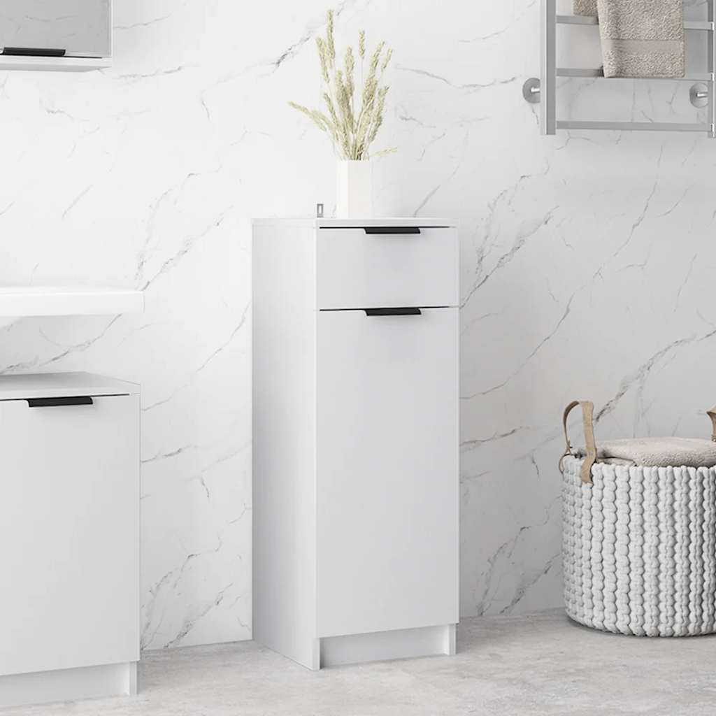 Armadio da Bagno Bianco 32x33,5x90 cm in Legno Multistrato