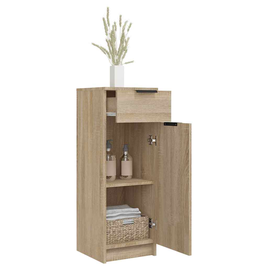 Armadio da Bagno Rovere Sonoma 32x33,5x90 cm in Legno Multistrato