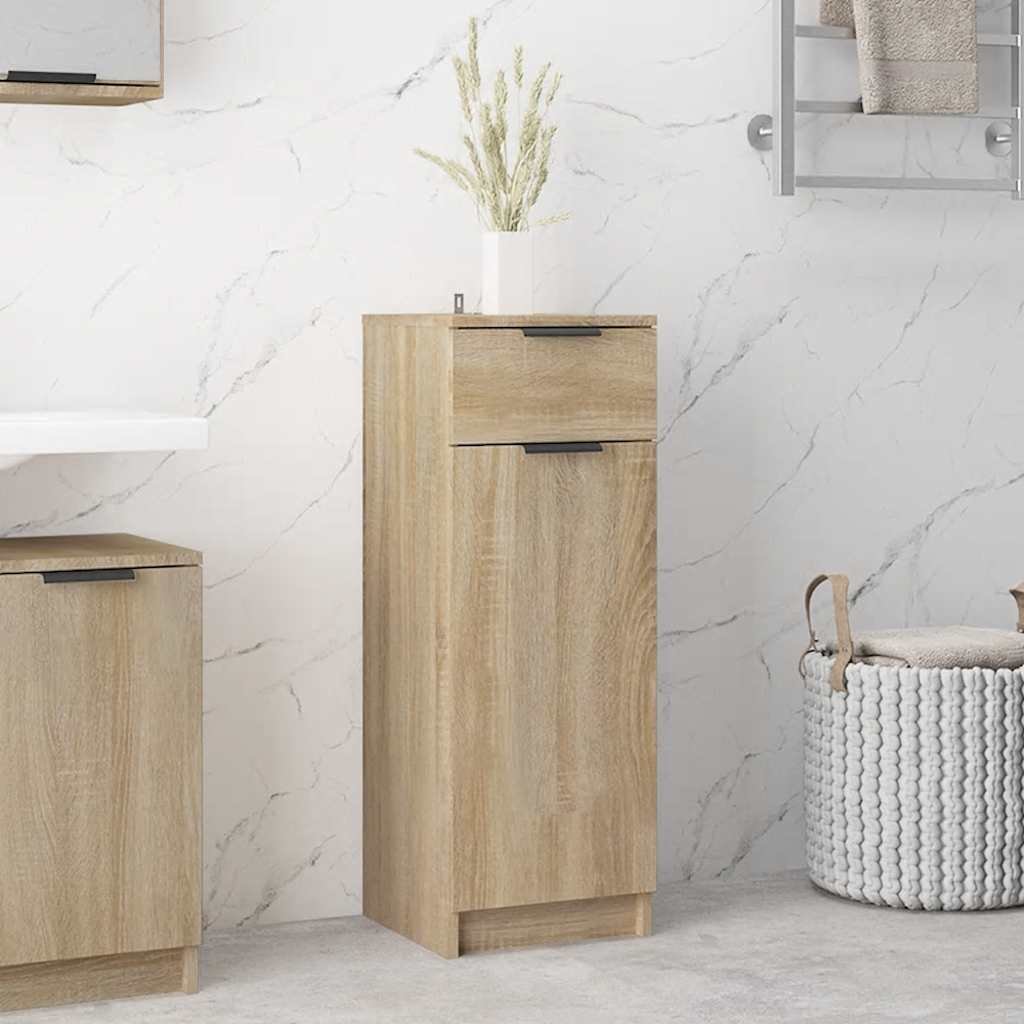 Armadio da Bagno Rovere Sonoma 32x33,5x90 cm in Legno Multistrato