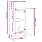 Armadio da Bagno Grigio Cemento 32x34x90cm in Legno Multistrato