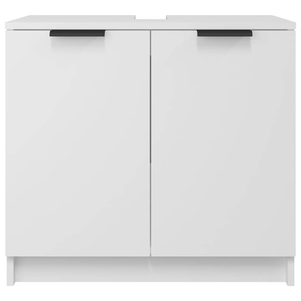 Armadietto da Bagno Bianco 64,5x33,5x59 cm in Legno Multistrato