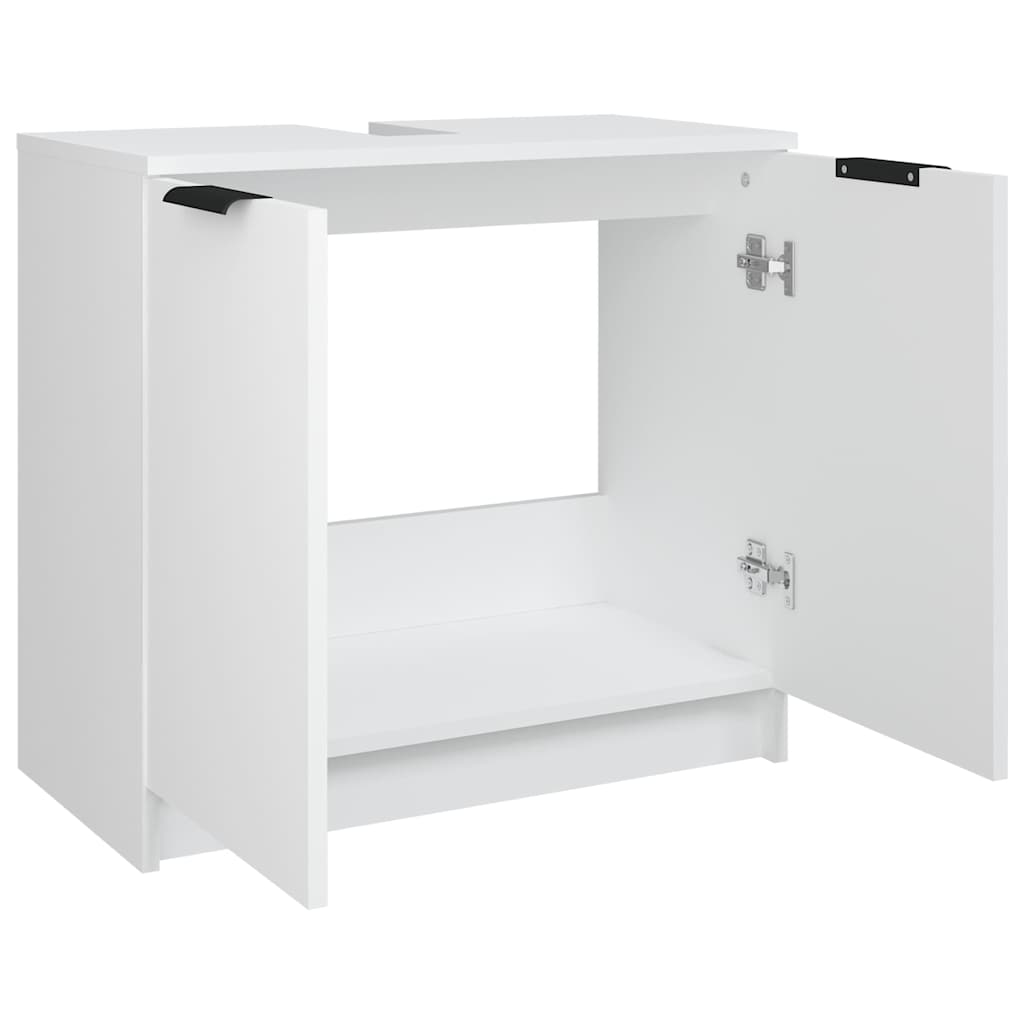 Armadietto da Bagno Bianco 64,5x33,5x59 cm in Legno Multistrato