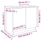 Armadietto da Bagno Bianco 64,5x33,5x59 cm in Legno Multistrato