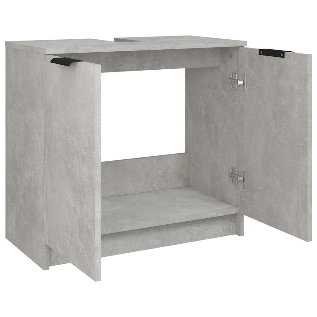Mobile Bagno Grigio Cemento 64,5x33,5x59cm in Legno Multistrato