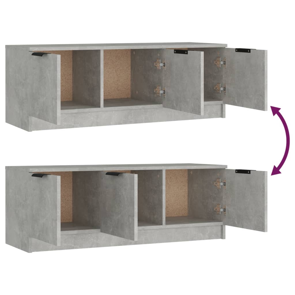 Mobile Porta TV Grigio Cemento 102x35x36,5 cm Legno Multistrato