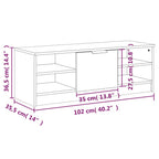Mobile Porta TV Bianco 102x35,5x36,5 cm in Legno Multistrato