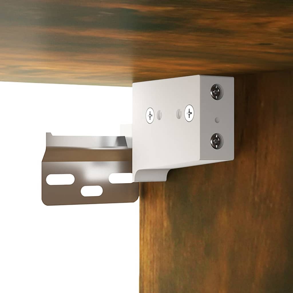 Mobile a Specchio con LED Rovere Fumo 76x15x55 cm