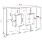 Mensola a Muro Rovere Fumo 85x16x52,5 cm in Legno Multistrato