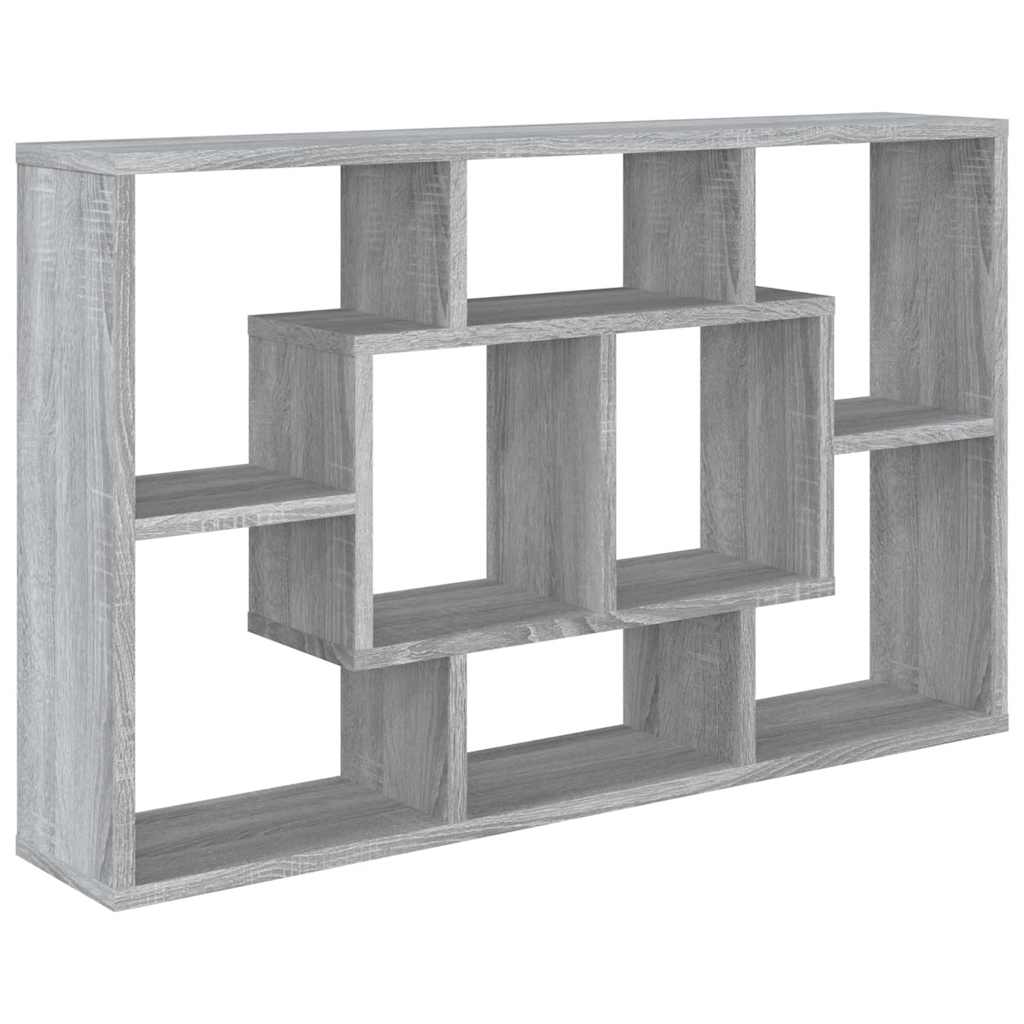 Mensola a Muro Grigio Sonoma 85x16x52,5 cm in Legno Multistrato