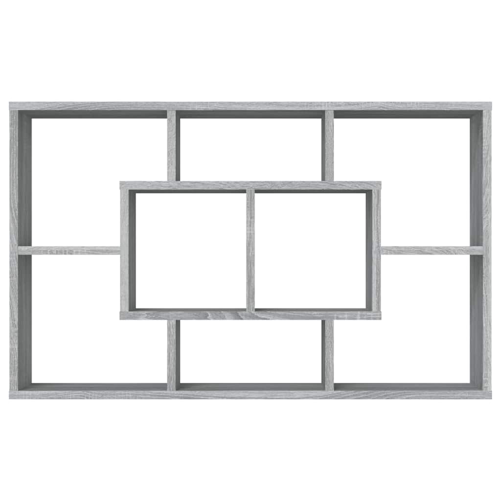 Mensola a Muro Grigio Sonoma 85x16x52,5 cm in Legno Multistrato