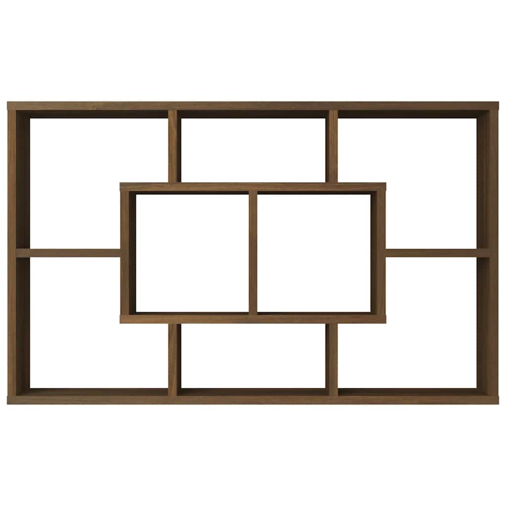 Mensola a Muro Rovere Marrone 85x16x52,5cm in Legno Multistrato