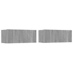 Mobili TV 2pz Grigio Sonoma 80x30x30cm Legno Multistrato