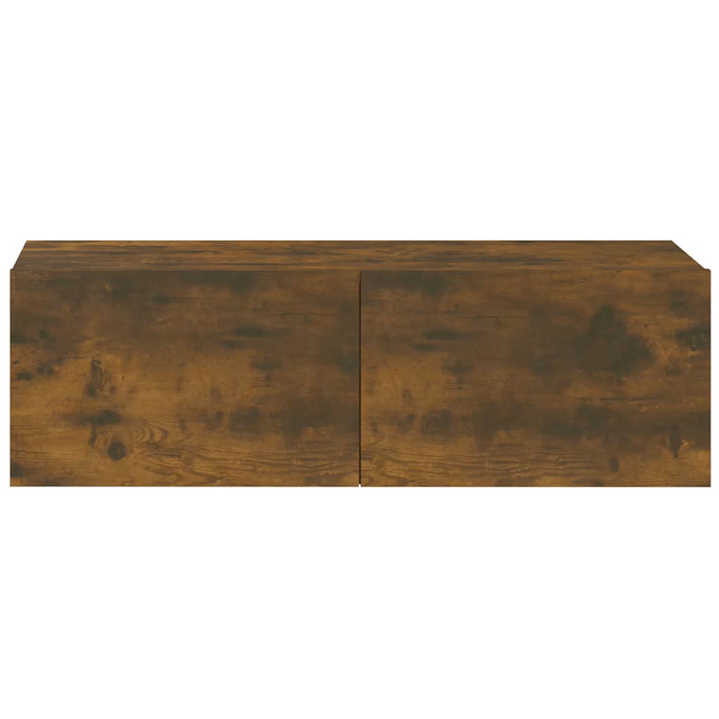 Mobili TV Parete 2pz Rovere Fumo 100x30x30 cm Legno Multistrato