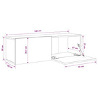 Mobili TV Parete 2pz Rovere Fumo 100x30x30 cm Legno Multistrato