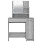 Toeletta con LED Grigio Sonoma 86,5x35x136 cm