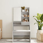 Toeletta con Specchio Grigio Sonoma 74,5x40x141 cm