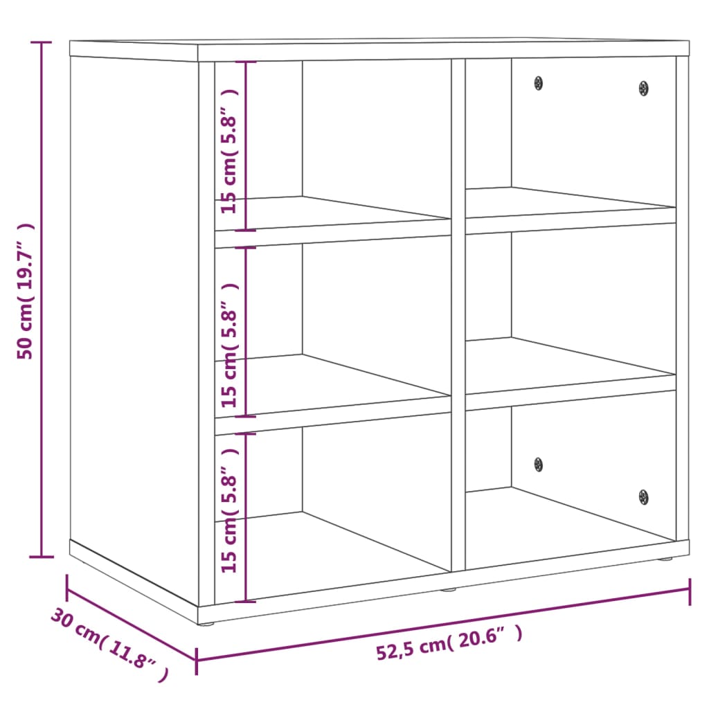 Scarpiera Rovere Fumo 52,5x30x50 cm
